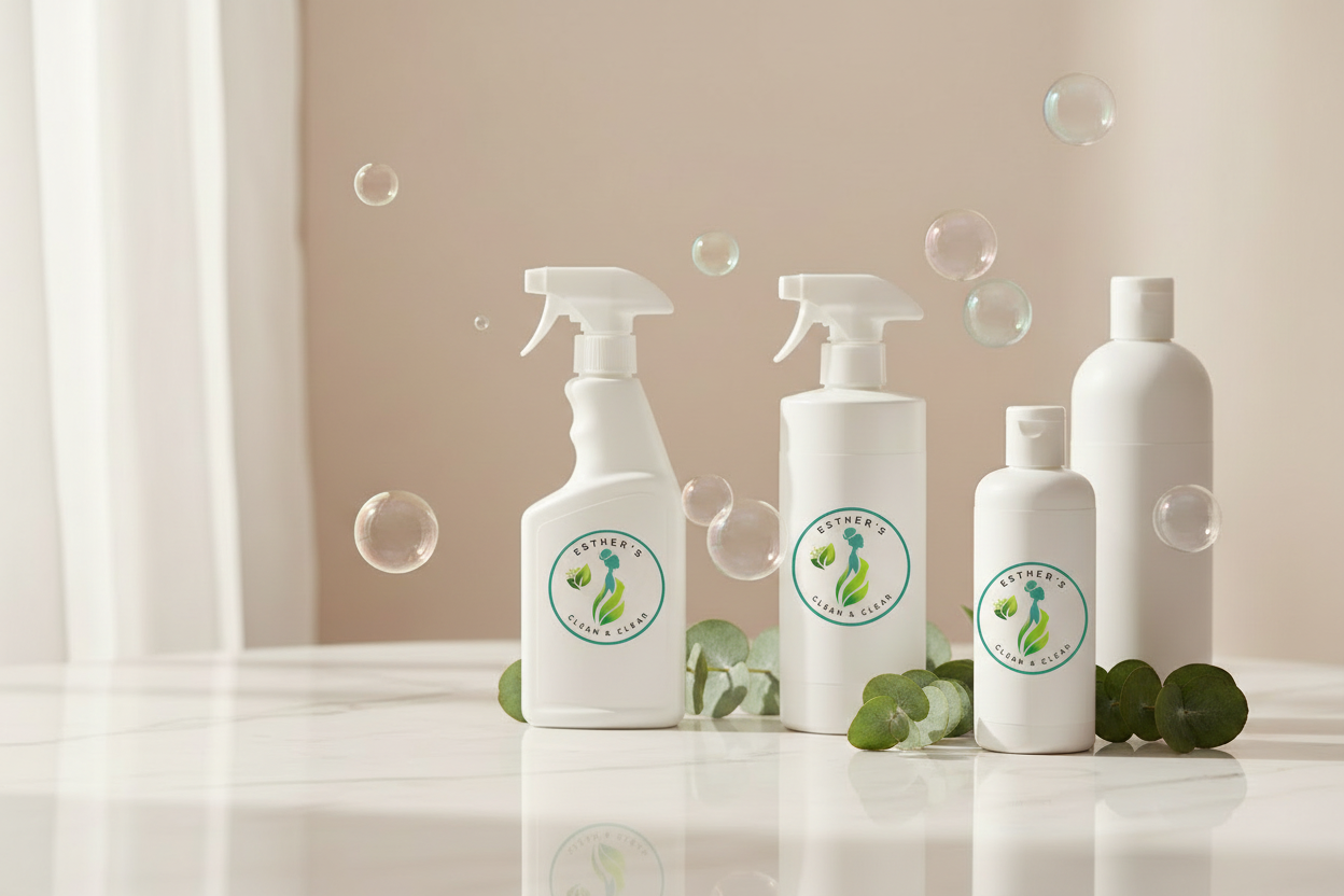 Esther's Clean & Clear - Logo on All Bottles